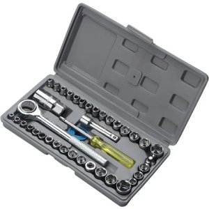 Juego De Dados 40 Piezas Con Mango De Cricket Extensible Gris Oscuro