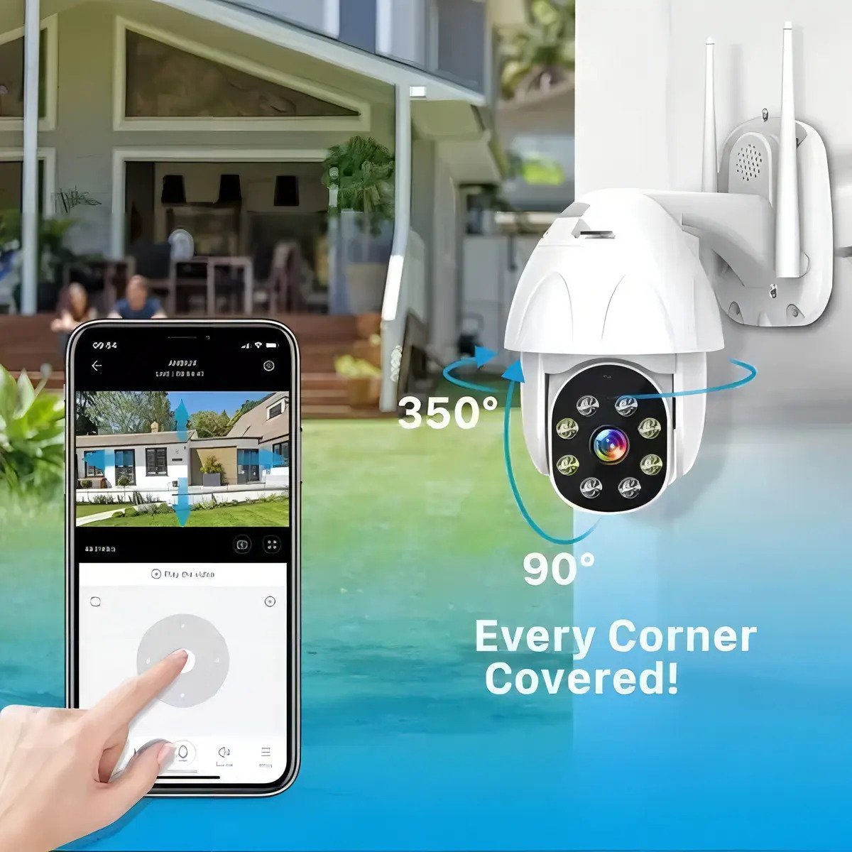 Cámara Ip Adkar De Seguridad Exterior Inalámbrica 1080p Con Wi-fi Y Visión Nocturna Blanco - Imagen 7