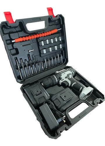 Kit Taladro Destornillador Inalámbrico 21v + 2 Baterías Color Gris - Imagen 5