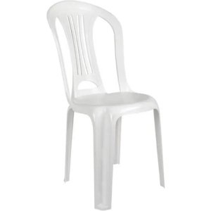 Silla Pvc Reforzada Con Apoya Brazos Blanca Hasta 120kgs Tyt Blanco Plástico