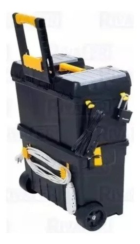 Caja De Herramientas Con Ruedas Y Organizador Bta Tools Plástico Reforzada Negro - Imagen 2