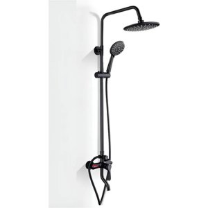 Barral Exterior Ducha Con Monocomando Rimontti Negro Mate