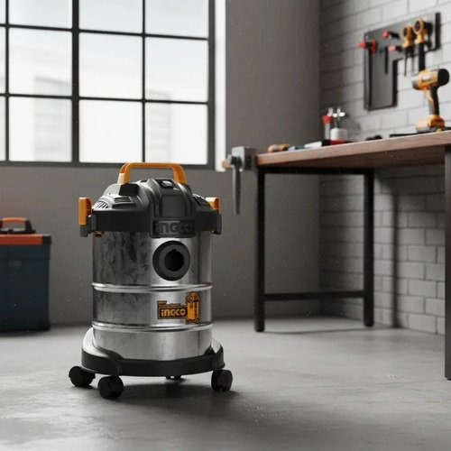 Aspiradora 12lt 800w Seco Humedo Ingco Vc14122 Plateado - Imagen 3