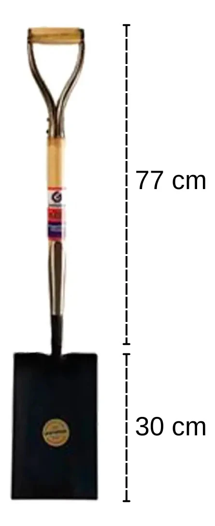 Pala Jardinería Gherardi Punta Recta Mango Madera 77cm Marrón Claro - Imagen 6