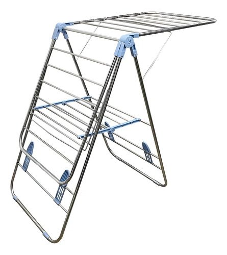Tendedero Para Ropa De Pie Plegable Tender Acero Inoxidable Color Blanco - Imagen 5