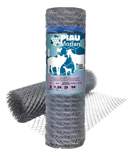Pantalla Morlan Mangueirão 1,00mx50m Piau Fio18 Bwg Galvanizada Color Gris Oscuro