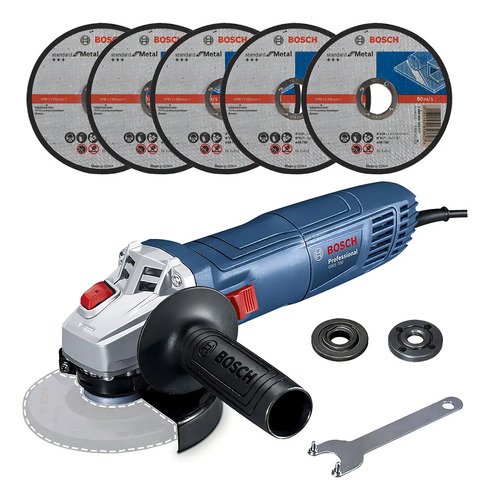 Amoladora Angular Bosch Gws 700 4-1/2'' 115mm 710w - Incluye 5 Discos Azul