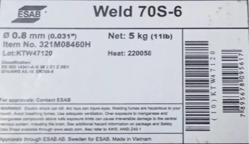 Alambre Para Soldar Mig Mag Esab-conarco Weld 0.8mm 5kg Cobre - Imagen 6