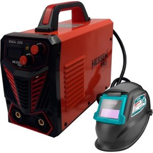 Soldadora Inverter Mma 200amp Hessen Pro + Careta Fotocroma Naranja