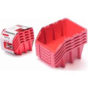 Set De Gavetas Kistenberg Apilables Rojas 6un. 25x16x11cm Kb Rojo