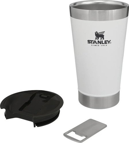 Vaso Térmico Para Cerveza Stanley Pint De Acero Inoxidable Con Abridor, 473 Ml, Color Blanco Liso - Imagen 2