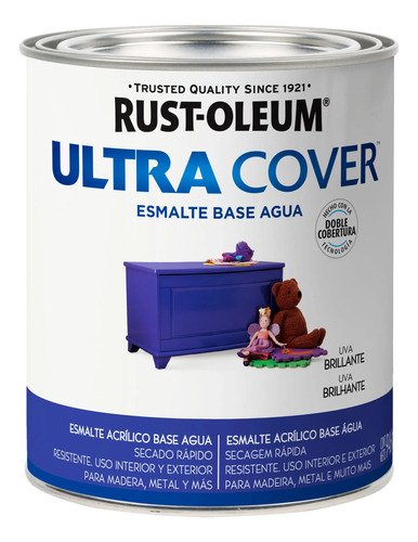 Pintura Esmalte Al Agua Ultra Cover Rust Oleum 0,9lt Uva Brillante