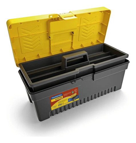 Caja De Herramientas Tramontina 43803017 De Plástico 19cm X 43cm X 19cm Negra Y Amarilla Negro/amarillo - Imagen 11