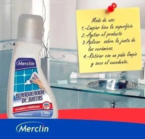 Limpiador Blanqueador Juntas Azulejos Baldosas Merclin 200ml - Imagen 3