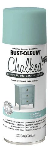 Pintura Aerosol Tizado Base Aceite Rust-oleum Chalked 354ml Azul Sereno - Serenity Blue