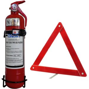 Bomberito Extintor 1kg Para Autos + Baliza Reflectiva