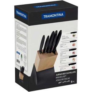 Tramontina Juego De Cuchillos 6 Piezas 072 Color Negro Negro