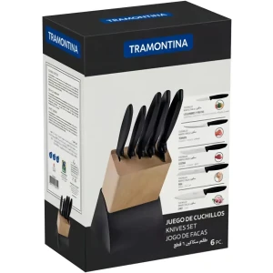 Tramontina Juego De Cuchillos 6 Piezas 072 Color Negro Negro
