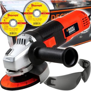 Amoladora Angular Black & Decker 4½ +lentes+discos Imbatible Naranja 50 Hz 60 Hz