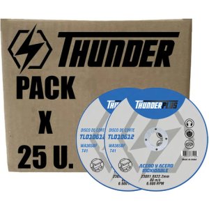 Disco Abrasivo De Corte 230mm / 9 PLG X 1,8mm Espesor - Corta Metales / Acero / Hierro - Pack 25 Unidades Gris