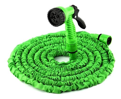 Manguera Extensible Flexible 30m + Pistola De Riego Clicshop Color Verde