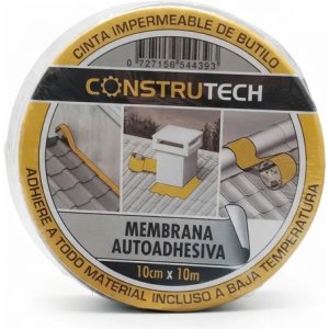 Membrana Adhesivo De Butilo 10cm Ancho Por Metros Construtech Plateado