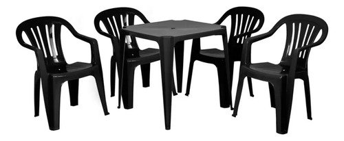 Silla Plástico Mor Reforzada Con Posabrazo Bela Vista Pack 6 Color Negro - Imagen 10