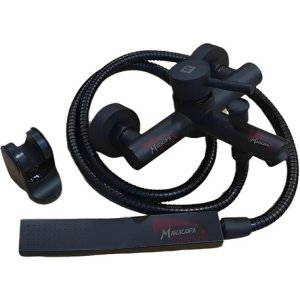Monocomando Palito Bañera C/ Transferencia Negra Rimontti  Negro