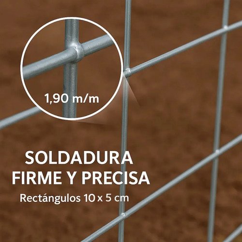 Tejido Malla Electrosoldada Galvanizada Rollo 1.0m X 25 Mts Color Alumino - Imagen 4