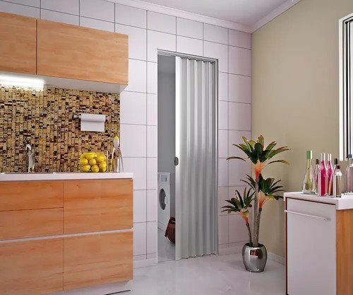 Plasbil Pvc Plegable Doble Color Blanca Lamina Puerta De 0,70x2,10 Blanco - Imagen 2