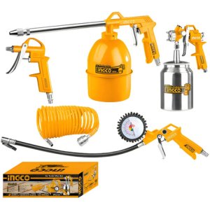 Kit 5 Piezas Ingco Compresor Tacho Metal