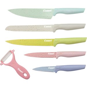 Juego De Cuchillos Cuori Acero Inox. 6 Pzas Pioi Color Beige