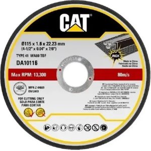Set 10 Disco Corte Amoladora 115mm X 1,6 Mm Cat Da10116 Negro