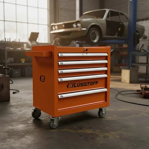 Carro Gabinete Porta Herramienta Lusqtoff Gml5-8 Profesional Color Naranja - Imagen 2