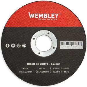 Discos De Corte Metal Wembley (115x1.6x22mm) 25 Unid Negro