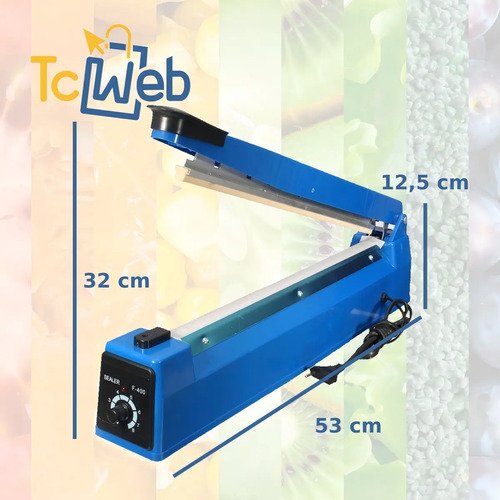 Selladora Impulso Manual Tcweb 40 Cm Hermética Plástico Azul - Imagen 6