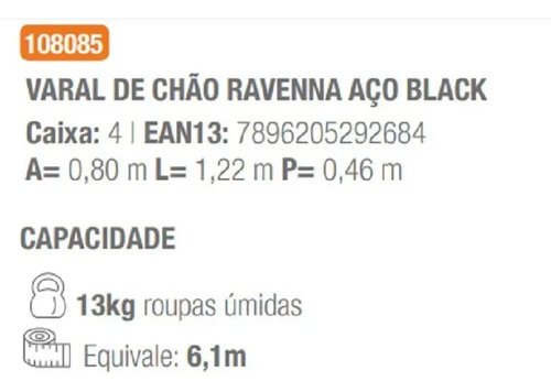 Tendedero De Ropa Con Alas Negro Reforzado Secalux Plaza V Awesome Black - Imagen 4