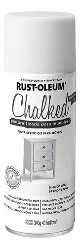 Pintura Aerosol Tizado Rust-oleum Blanco Lino Cerámica Madera 354ml Blanco Lino - Line White - Imagen 5