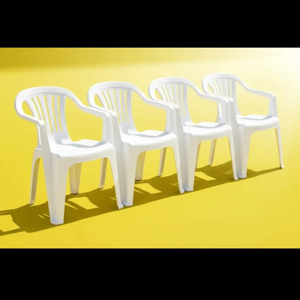 Silla Plástico Mor Reforzada Única Con Filtro Set 4 Unidades Amarillo - Imagen 3