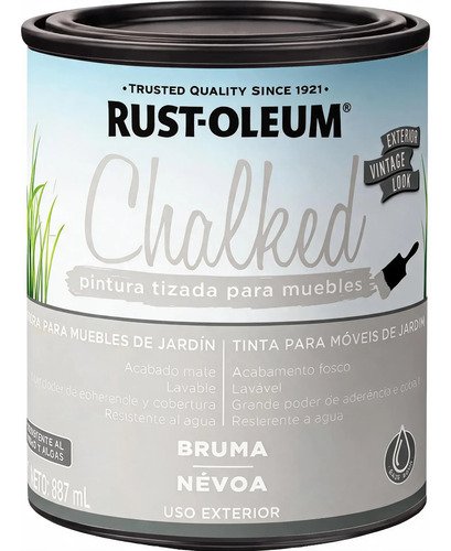 Pintura Tizada Exterior Chalked Brochable 0,88l Rust Oleum Bruma Mate