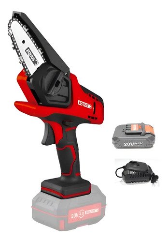 Mini Motosierra Inalámbrica 4 20v Equus Bat Y Cargador Rojo
