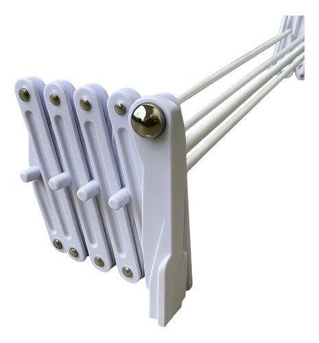 Tender Pared Ropa Extensible Premium 80cm 7 Varillas Blanco Plegafacil C/soporte - Imagen 3
