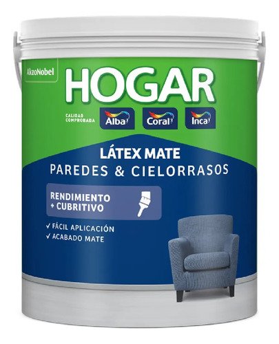 Látex Interior Blanco Inca Paredes Y Cielos Rasos 18l Mate
