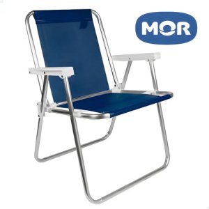Silla Alta Aluminio Reposera Mor 110 Kg Plegable Sannet Color Azul Marino Azul Oscuro