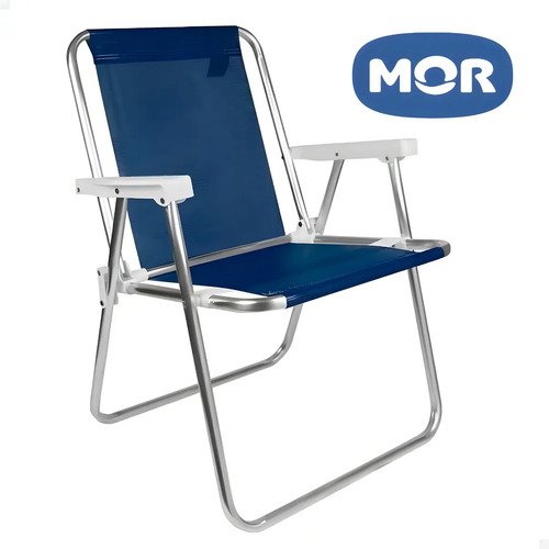 Silla Alta Aluminio Reposera Mor 110 Kg Plegable Sannet Color Azul Marino Azul Oscuro