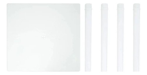 Mesa Cuadrada De Plástico Blanco Con 4 Sillas Mor Para Exterior - Imagen 8