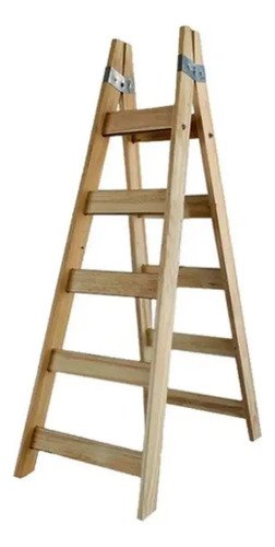 Escalera Madera Tipo Pintor 14 Escalones 4,13 Mts Madera Natural - Imagen 2