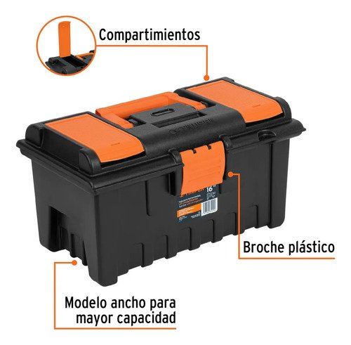 Caja Para Herramientas C/ Ruedas 23' + Caja De 16', Truper Negro Y Naranja Negro/naranja - Imagen 10