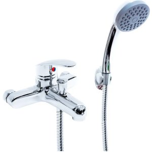 Mezcladora De Baño Italomix Lh-825 Monocomando De Pared Plateada Plateado Brillante