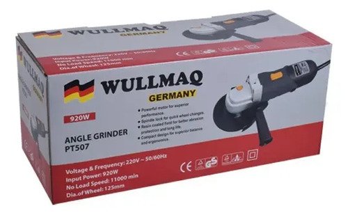 Amoladora Angular 920w Disco 125mm Wullmaq Pt-507 Vel 11000rpm Gris Oscuro 60hz - Imagen 3